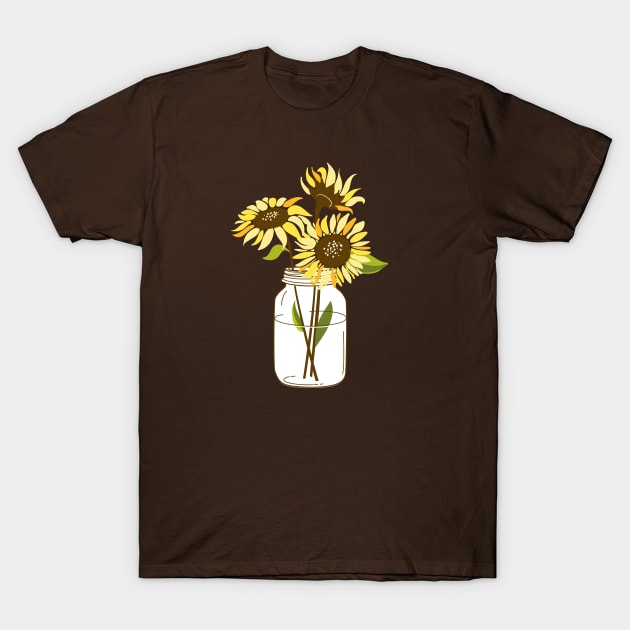 Sunflower in Mason Jar T-Shirt by GypsyBluegrassDesigns